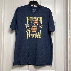 Diesel power American And Proud Blue T Shirt Men's Large